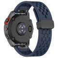 For Garmin D2 Bravo / Quaitx 3 Quick Release Holes Magnetic Buckle Silicone Watch Band(Dark Blue)