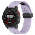 For Garmin Descent MK1 / MK2 / MK2i Quick Release Holes Magnetic Buckle Silicone Watch Band(Purple)