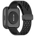 For Amazfit Bip 5 Folding Magnetic Clasp Silicone Watch Band(Black)