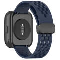 For Amazfit Bip 5 Folding Magnetic Clasp Silicone Watch Band(Dark Blue)