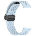 For Amazfit Bip 5 Folding Magnetic Clasp Silicone Watch Band(Light Blue)