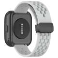 For Amazfit Bip 5 Folding Magnetic Clasp Silicone Watch Band(Light Gray)