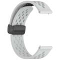For Amazfit Bip 5 Folding Magnetic Clasp Silicone Watch Band(Light Gray)