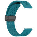 For Amazfit Bip 5 Folding Magnetic Clasp Silicone Watch Band(Dark Green)