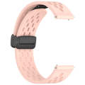 For Amazfit Bip 5 Folding Magnetic Clasp Silicone Watch Band(Pink)