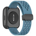 For Amazfit Bip 5 Folding Magnetic Clasp Silicone Watch Band(Blue)
