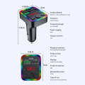 F22 Dual USB Car Charger Smart Bluetooth Calling Car Audio Device 7-Colors LED Car MP3 Player