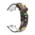 For Xiaomi Mi Band 8 Pro Painted Pattern Silicone Watch Band(Flower+Black)