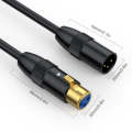 JUNSUNMAY XLR Male to Female Mic Cord 3 Pin Audio Cable Balanced Shielded Cable, Length:0.5m