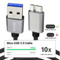 JUNSUNMAY USB 3.0 Male to Micro-B Cord Cable Compatible with Samsung Camera Hard Drive, Length:2m