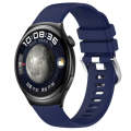 For Huawei Watch 4 22mm Liquid Glossy Silver Buckle Silicone Watch Band(Dark Blue)