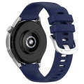 For Huawei Watch 4 22mm Liquid Glossy Silver Buckle Silicone Watch Band(Dark Blue)