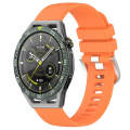 For Huawei Watch GT3 SE 22mm Liquid Glossy Silver Buckle Silicone Watch Band(Orange)