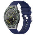 For Huawei Watch GT3 SE 22mm Liquid Glossy Silver Buckle Silicone Watch Band(Dark Blue)