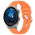 For Huawei Watch GT3 Pro 46mm 22mm Liquid Glossy Silver Buckle Silicone Watch Band(Orange)