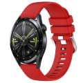 For Huawei Watch GT3 46mm 22mm Liquid Glossy Silver Buckle Silicone Watch Band(Red)