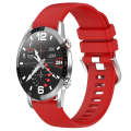 For Huawei Watch GT2 46mm 22mm Liquid Glossy Silver Buckle Silicone Watch Band(Red)