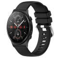 For Huawei Watch GT2 Pro 22mm Liquid Glossy Silver Buckle Silicone Watch Band(Black)