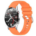 For Huawei Watch GT2 42mm 20mm Liquid Glossy Silver Buckle Silicone Watch Band(Orange)