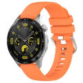 For Huawei Watch GT4 41mm 18mm Liquid Glossy Silver Buckle Silicone Watch Band(Orange)
