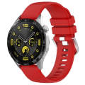 For Huawei Watch GT4 41mm 18mm Liquid Glossy Silver Buckle Silicone Watch Band(Red)