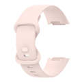 For Fitbit Charge 6 Solid Color Butterfly Buckle Silicone Watch Band, Size:L Size(Light Pink)