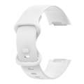 For Fitbit Charge 6 Solid Color Butterfly Buckle Silicone Watch Band, Size:S Size(White)