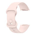 For Fitbit Charge 6 Solid Color Butterfly Buckle Silicone Watch Band, Size:S Size(Light Pink)