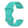 For Fitbit Charge 6 Solid Color Butterfly Buckle Silicone Watch Band, Size:S Size(Teal Green)