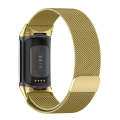 For Fitbit Charge 6 Milan Magnetic Metal Steel Mesh Watch Band(Gold)