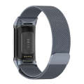 For Fitbit Charge 6 Milan Magnetic Metal Steel Mesh Watch Band(Gray)