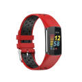 For Fitbit Charge 6 Dual Color Breathable Silicone Watch Band(Red+Black)