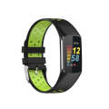 For Fitbit Charge 6 Dual Color Breathable Silicone Watch Band(Black+Lime)