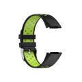 For Fitbit Charge 6 Dual Color Breathable Silicone Watch Band(Black+Lime)