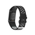 For Fitbit Charge 6 Dual Color Breathable Silicone Watch Band(Black+Gray)