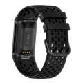 For Fitbit Charge 6 Solid Color Breathable Sports Silicone Watch Band(Black)
