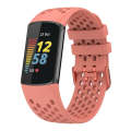 For Fitbit Charge 6 Solid Color Breathable Sports Silicone Watch Band(Pink)