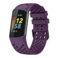 For Fitbit Charge 6 Solid Color Breathable Sports Silicone Watch Band(Dark Purple)