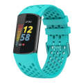For Fitbit Charge 6 Solid Color Breathable Sports Silicone Watch Band(Teal Green)
