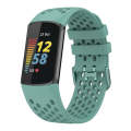 For Fitbit Charge 6 Solid Color Breathable Sports Silicone Watch Band(Pine Green)