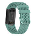 For Fitbit Charge 6 Solid Color Breathable Sports Silicone Watch Band(Pine Green)