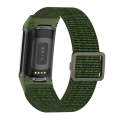 For Fitbit Charge 6 Elastic Nylon Braid Watch Band(Army Green)
