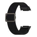 For Fitbit Charge 6 Elastic Nylon Braid Watch Band(Black)