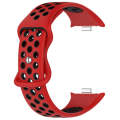 For Xiaomi Mi Band 8 Pro Dual Color Butterfly Buckle Silicone Watch Band(Red Black)