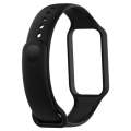 For Xiaomi Mi Band 8 Active Solid Color Integrated Silicone Watch Band(Black)