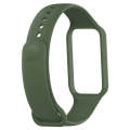 For Xiaomi Mi Band 8 Active Solid Color Integrated Silicone Watch Band(Army Green)