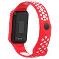 For Xiaomi Smart Band 8 Active Dual Color Breathable Sports Silicone Watch Band(Red White)