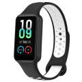 For Xiaomi Smart Band 8 Active Dual Color Breathable Sports Silicone Watch Band(Black White)