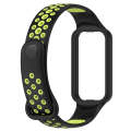 For Xiaomi Smart Band 8 Active Dual Color Breathable Sports Silicone Watch Band(Black Green)