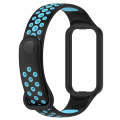 For Xiaomi Smart Band 8 Active Dual Color Breathable Sports Silicone Watch Band(Black Blue)